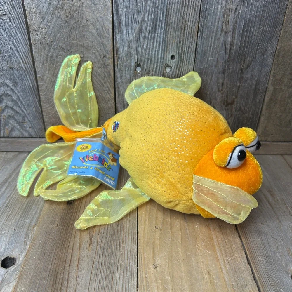 Ganz Webkinz Fantail Goldfish Plush HM218 Yellow Orange Sealed Code New with Tag